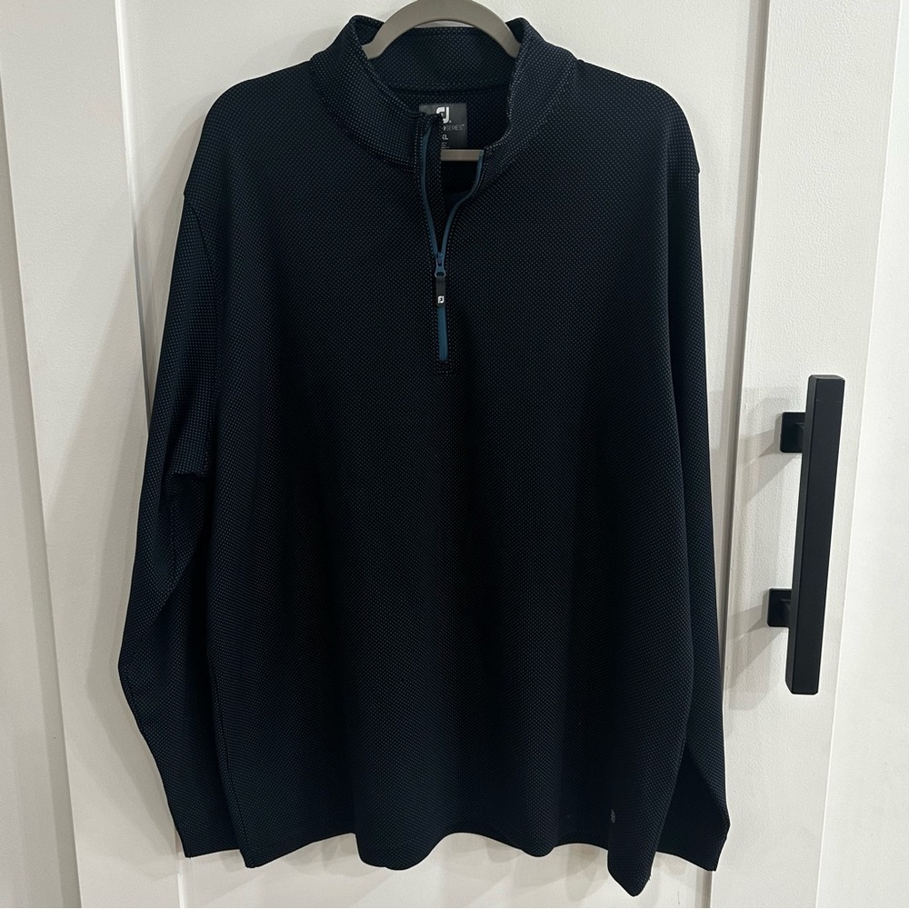 FootJoy ThermoSeries 1/4 Zip Golf Pullover Navy Blue Dot Men's 2XL